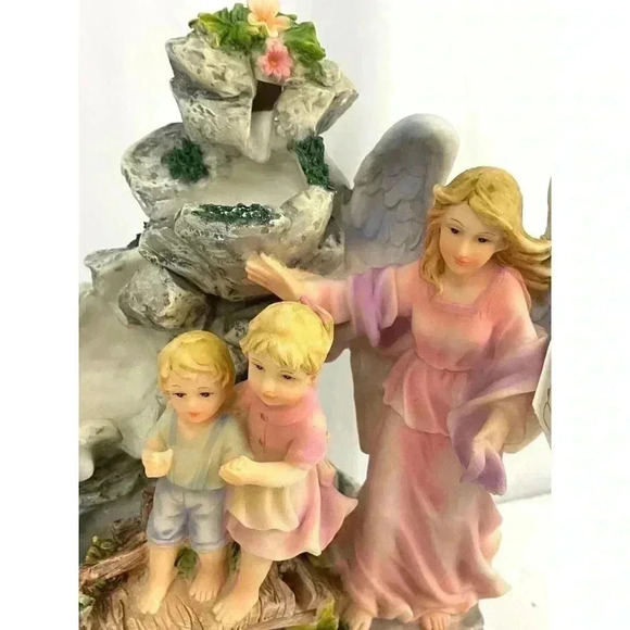 Montefiori Collection Figurine Angel Guarding Children Religious Water Fountain - Picture 15 of 16